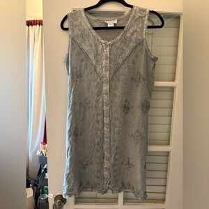 gorgeous grey embroidered babydoll dress